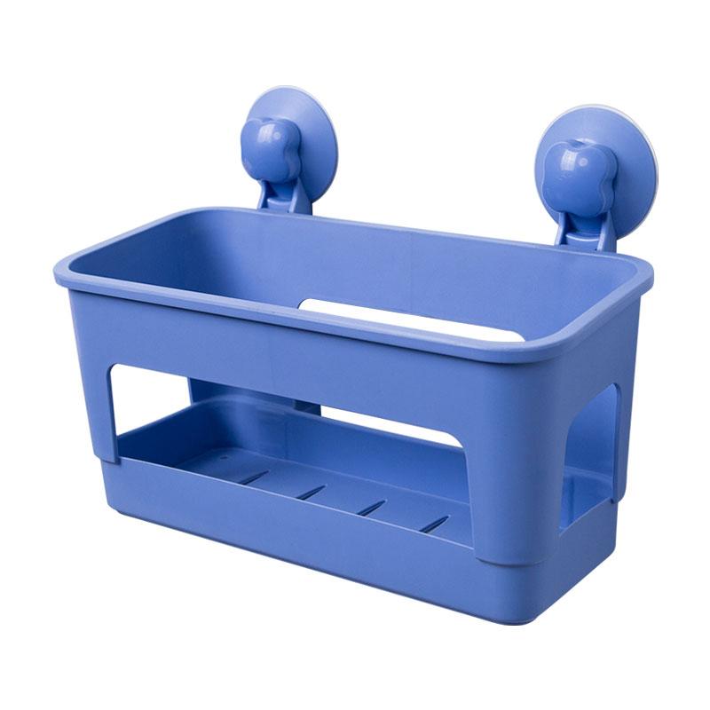 浴室吸盘收纳架吸壁式洗手间塑料用品架卫生间置物架免打孔