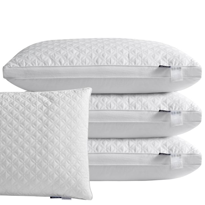 单人棉枕芯酒店枕头可水洗羽丝绒枕头成人保护颈椎枕一对2只装