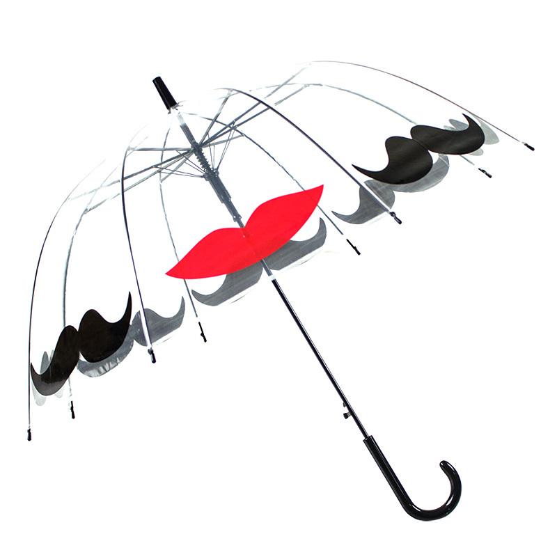 清新自动加厚透明雨伞 创意拱形伞女生长柄晴可爱鸟笼公主伞