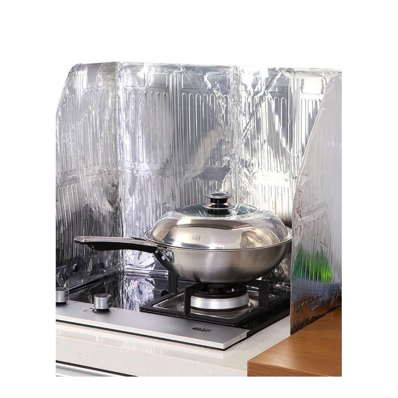 家英 大号厨房铝箔耐高温隔热挡油防油板 防油溅 隔油纸厨房用品(50*120cm)