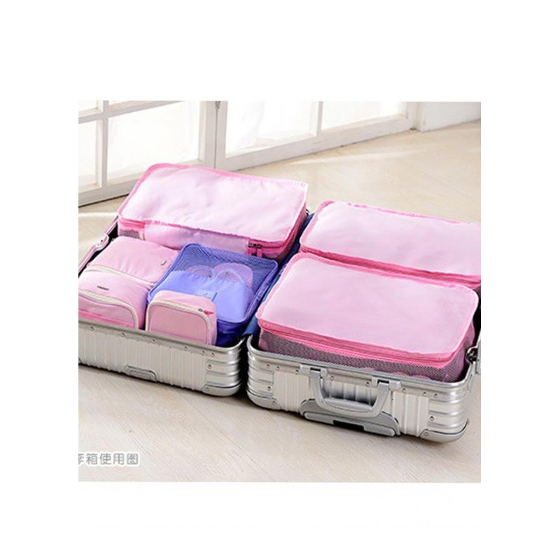 开馨宝 旅行携便防水收纳整理包衣服收纳整理包2件套39*30*13cm--粉色