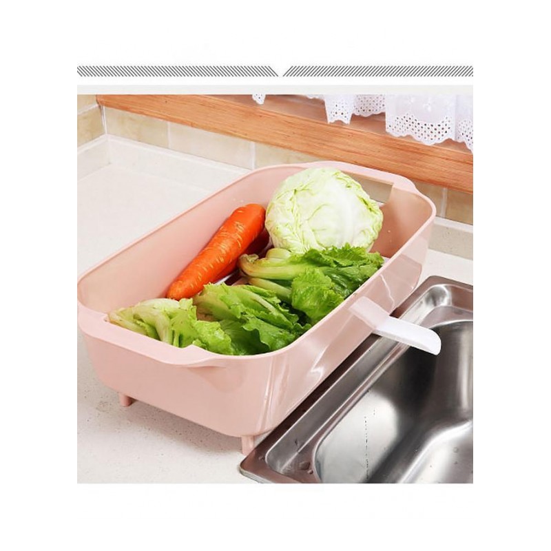 双庆 厨房蔬菜水果收纳篮沥水置物架45*24*10cm(1081)