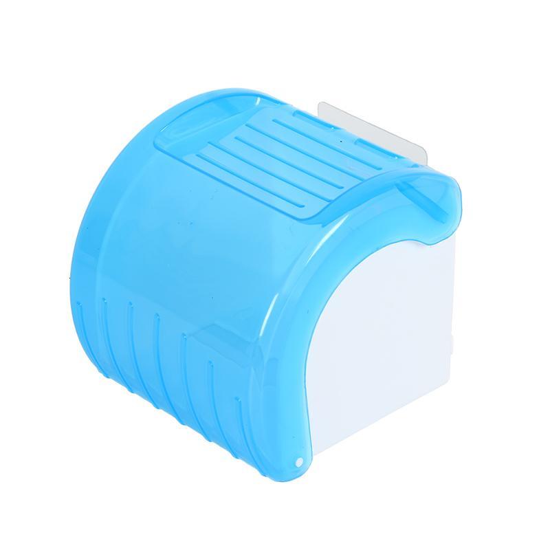 创意免打孔壁挂抽纸手纸筒家用卫生间浴室纸巾盒防水厕纸盒卫生纸置物架-蓝色