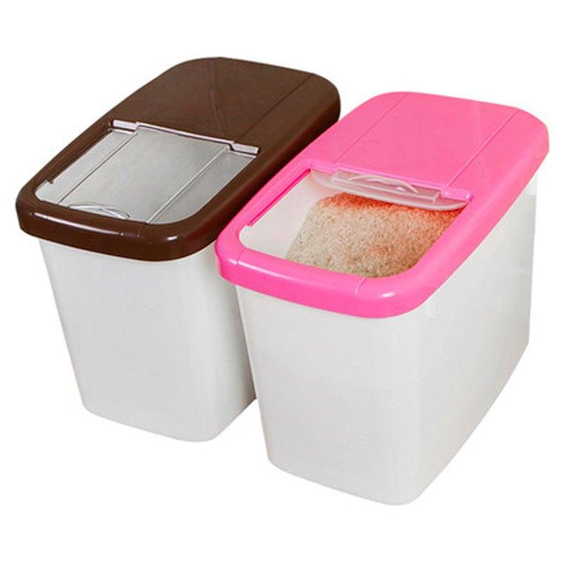大米桶塑料储装米箱米缸面粉加厚带盖20斤10kg厨房密封桶多色多款生活日用家庭清洁生活日用收纳用品收纳