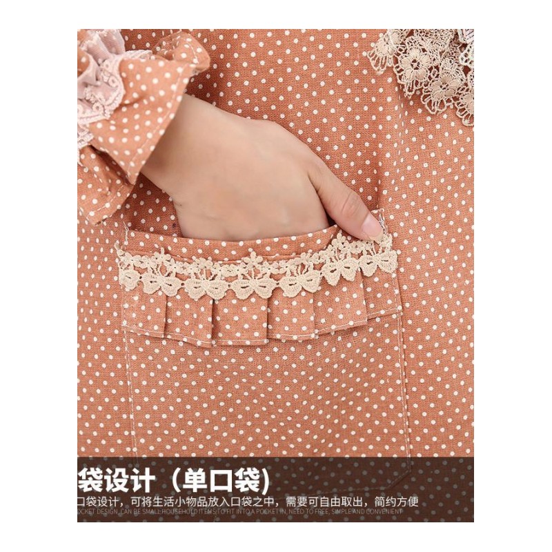 韩式防水围裙带袖套奶茶店院餐厅咖啡店工作服可爱时尚女夏天