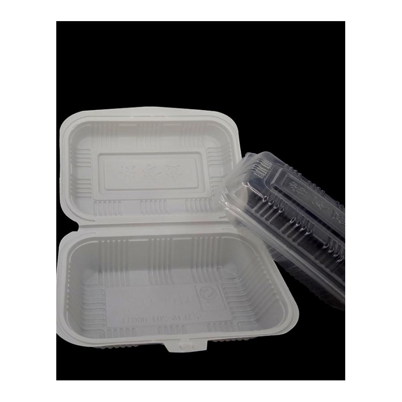 一次性长方形外卖打包盒子黄焖鸡快餐盒塑料透明白色
