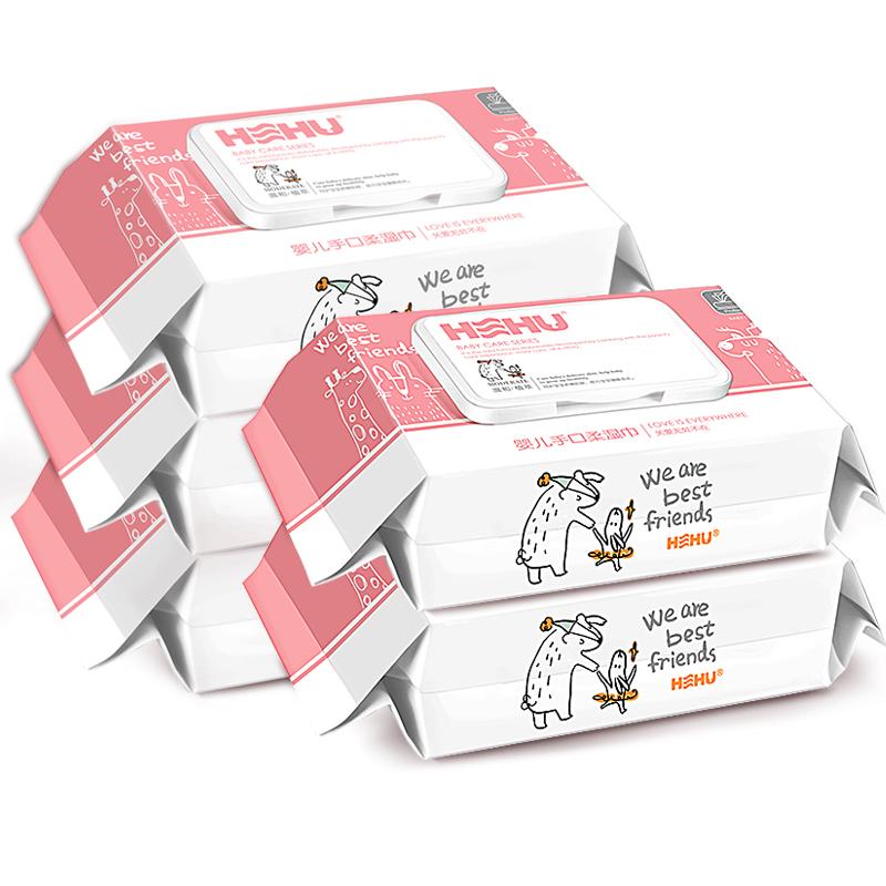 呵护 婴儿湿巾带盖防尘宝宝湿纸巾儿手口屁屁通用80抽5包