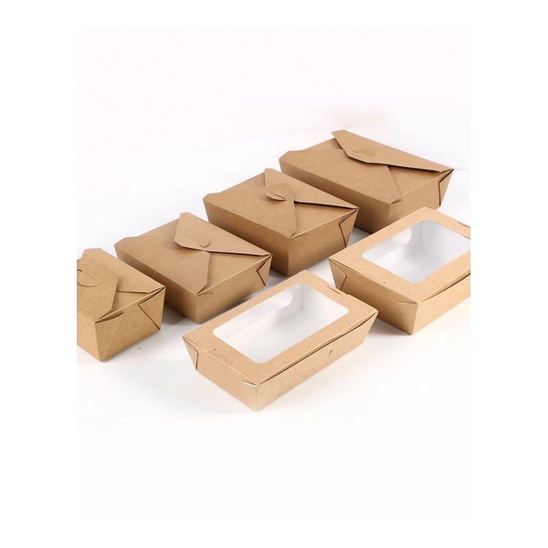 富豪一次性餐盒牛皮纸打包盒外卖便当快餐盒沙拉纸盒小吃打包饭盒