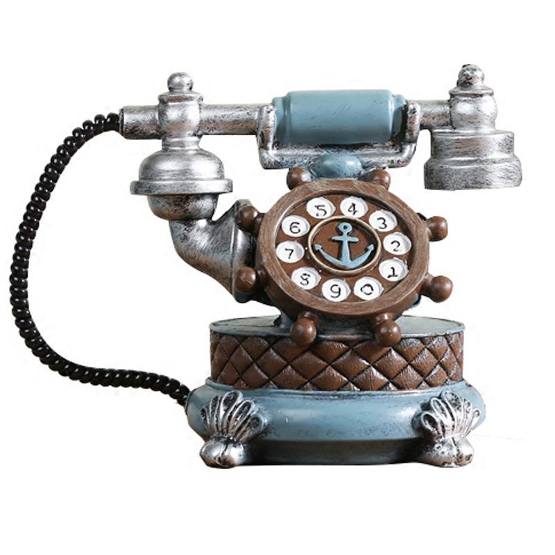 欧式创意复古小摆件电话机饰品模型客厅卧室家居酒柜软装饰品摆设