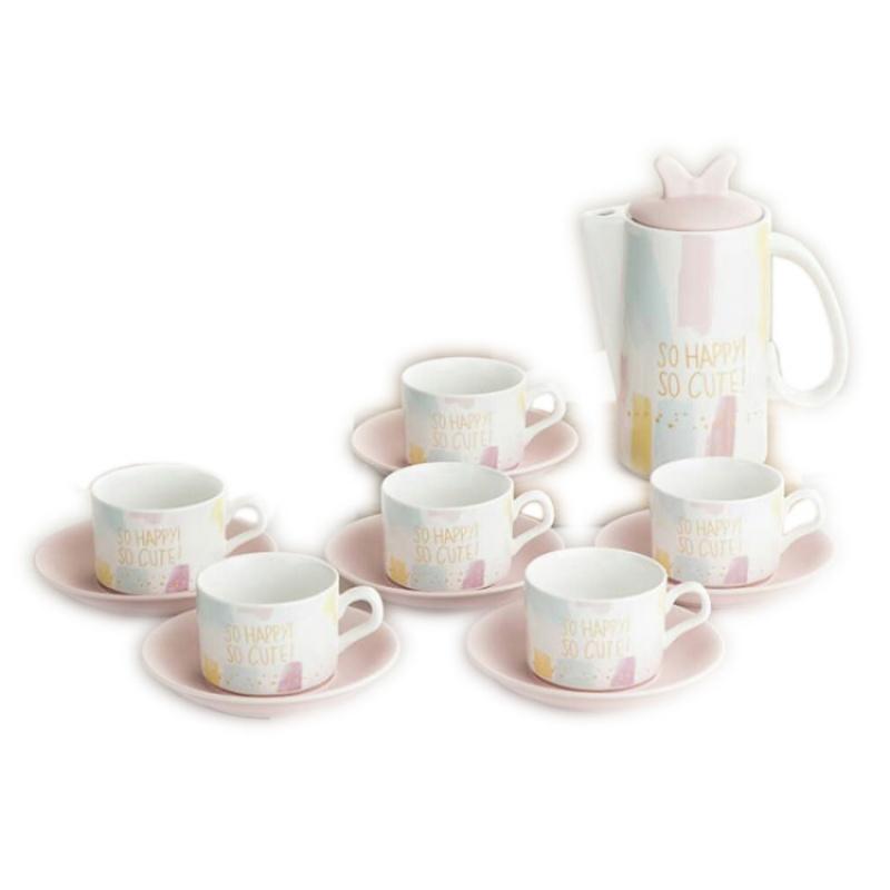 北欧式陶瓷咖啡杯套具高档家用下午茶茶杯粉色杯碟茶具套装礼盒装