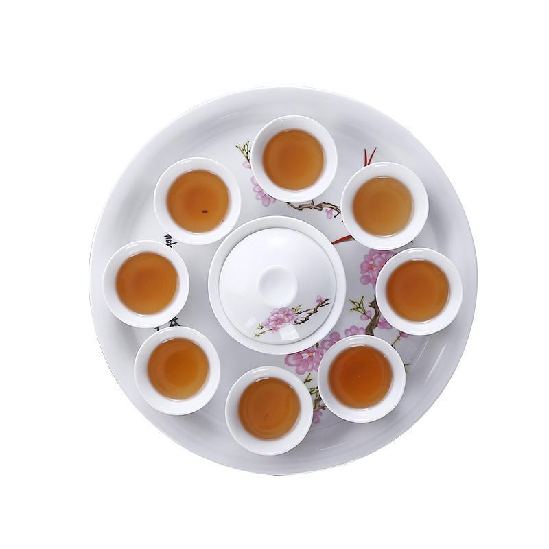 功夫茶具整套白瓷喝茶茶具 家用中式 茶杯套装简约陶瓷带茶盘茶壶