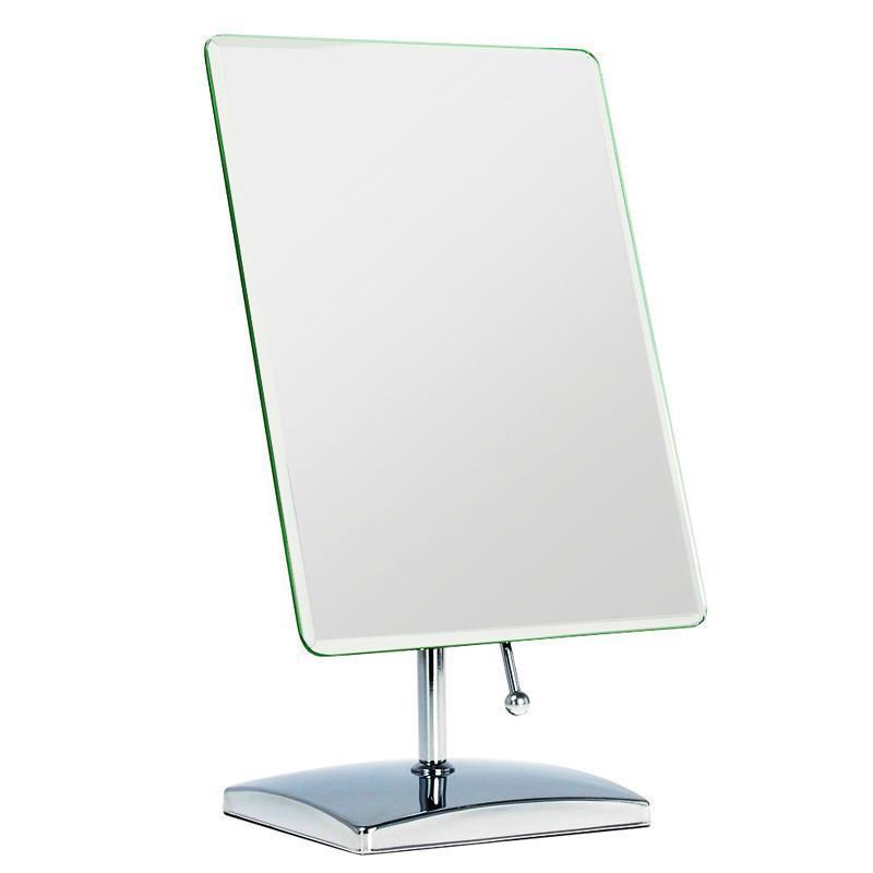 欧式大号方形梳妆镜化妆镜桌面台式单面镜子-多用收纳底座-镜面可旋转台式镜