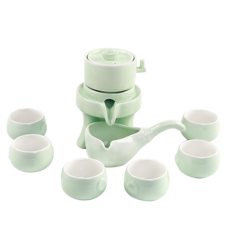 陶瓷石磨半全自动功夫茶具套装家用青瓷懒人泡茶器创意茶壶茶杯