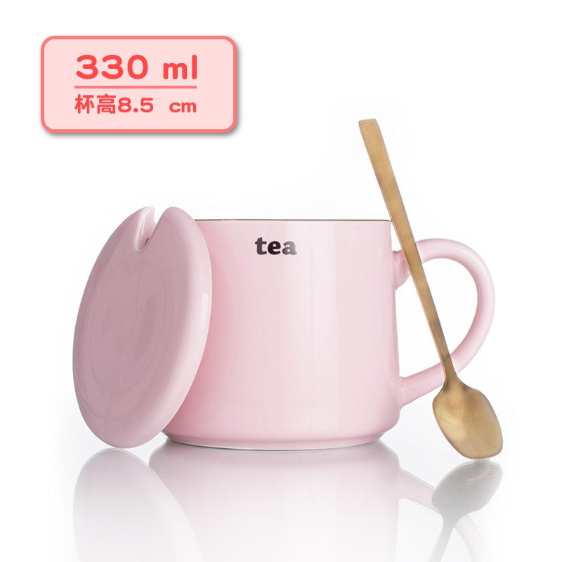 创意简约女学生陶瓷杯子马克杯侣水杯一对咖啡杯带盖勺