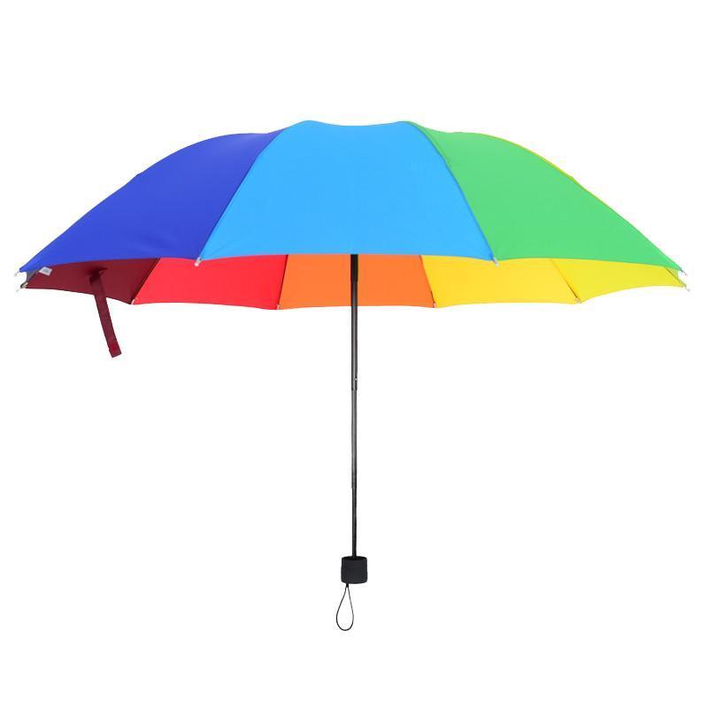 创意彩虹伞 折叠黑胶晴雨伞 遇水开花伞珠遮阳伞