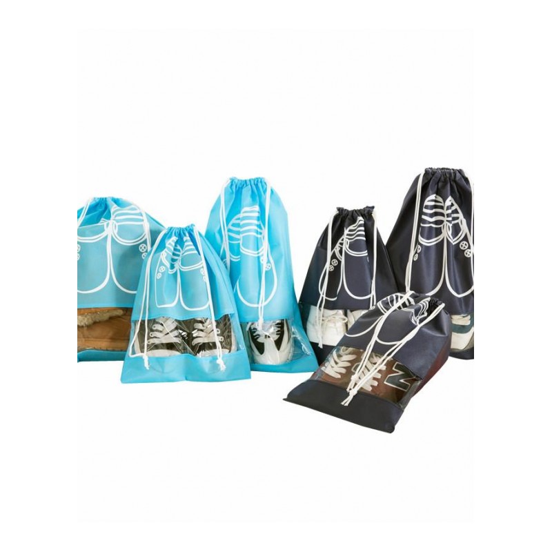 10个装便携式透明运动束口装鞋子的袋子 收纳拉链旅行防尘鞋袋收纳袋整理袋储物袋置物袋生活家庭日用收纳用品