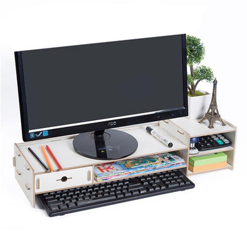 电脑显示器增高架办公桌面收纳盒键盘底座托支架置物整理架子大容量多色多款多功能时尚创意住宅家具架类置物架