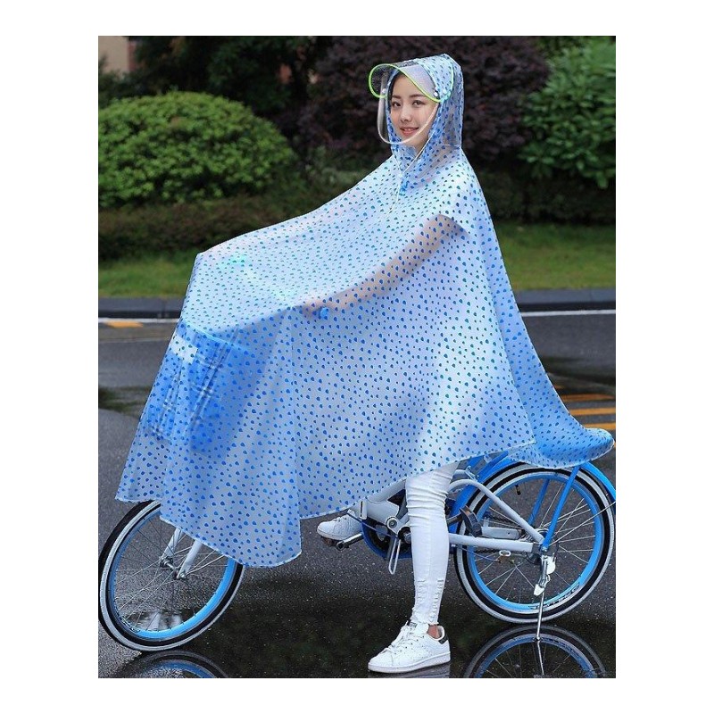 自行车雨衣双帽檐单人男女电动单车成人骑车透明可爱韩版骑行雨披多色多款多功能生活日用家庭清洁生活日用晴雨用具雨披/雨衣