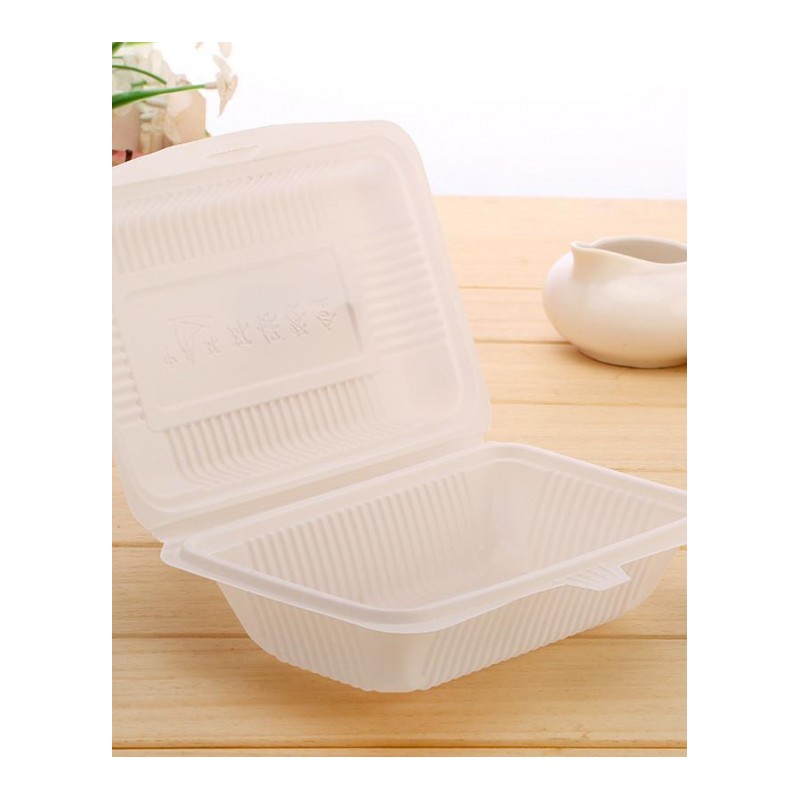 米饭盒 打包盒 快餐盒 一次性打包碗 白色塑料便当盒 饭菜盒 外卖盒-450ml 96个