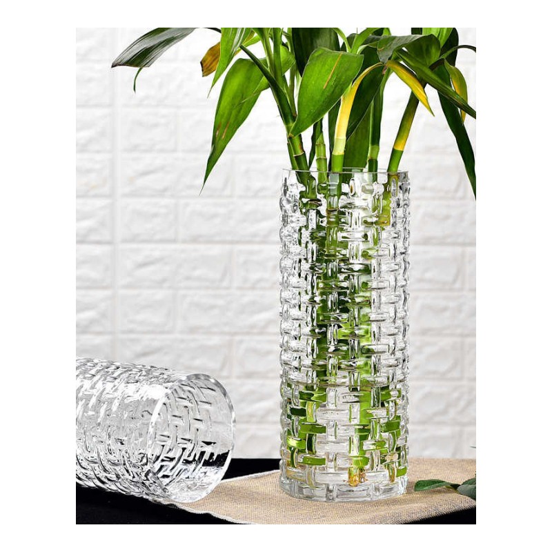 玻璃花瓶 富贵竹容器落地美式透明创意花瓶复古花盆花器植物玻璃玻璃瓶水培办公室富贵=