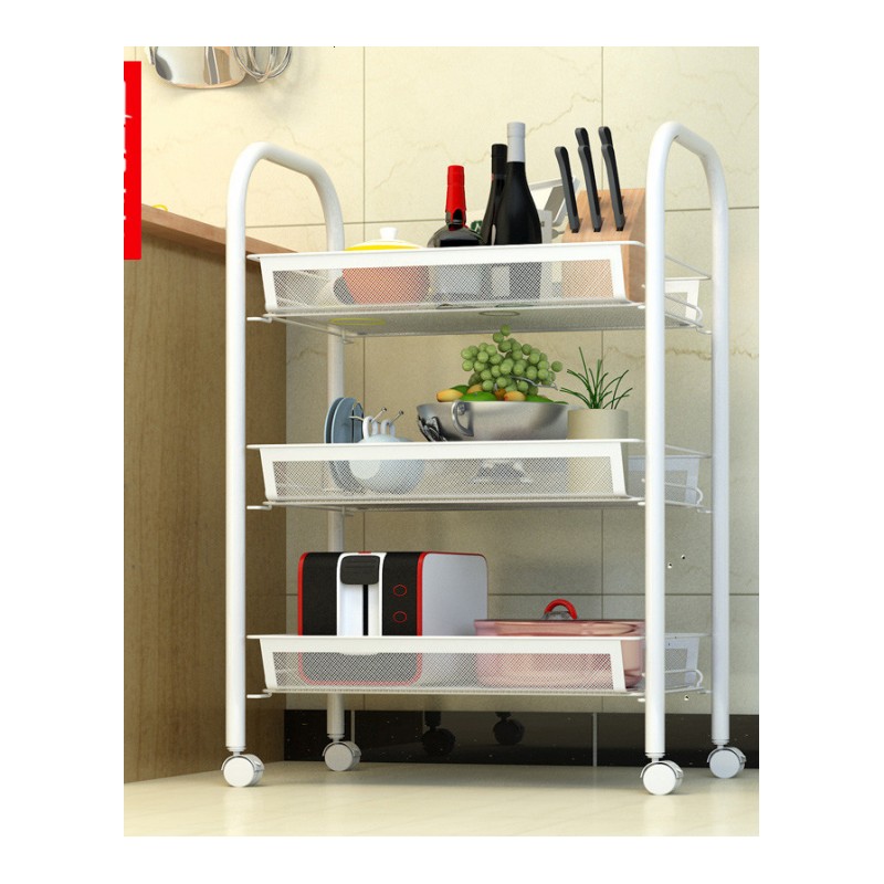 厨房置物架浴室卫生间落地带轮可移动架子多层收纳物品储物整理架