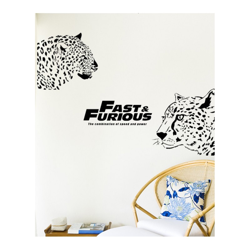 清仓款 花纹豹墙贴纸贴画客厅卧室墙壁装饰品创意动物墙面布置
