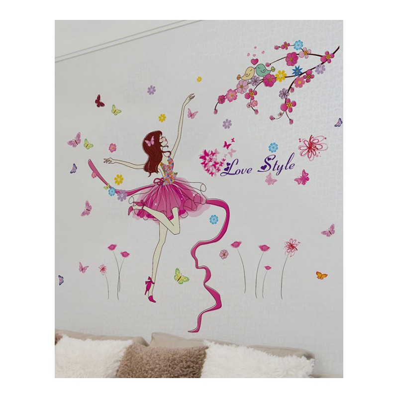 温馨墙贴纸贴画音乐教室卧室床头背景墙装饰创意墙画芭蕾舞蹈女孩