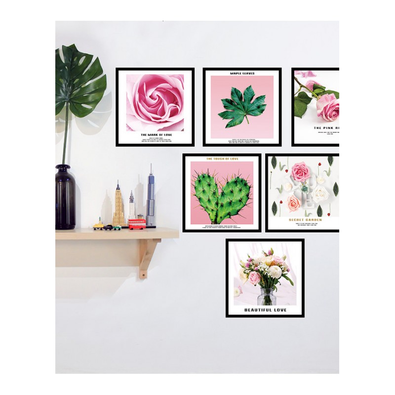 小清新植物花卉墙贴纸房间装饰品贴画壁纸墙纸自粘花店布置可移除