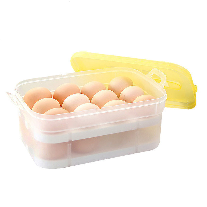 塑料双层鸡蛋保鲜收纳盒创意冰箱厨房大号鸡蛋有盖储物盒