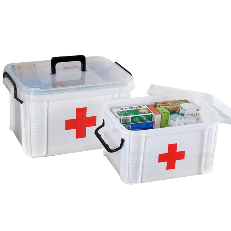 家用医药箱小药箱塑料医用箱家庭急救箱分层药箱子大号药品收纳箱