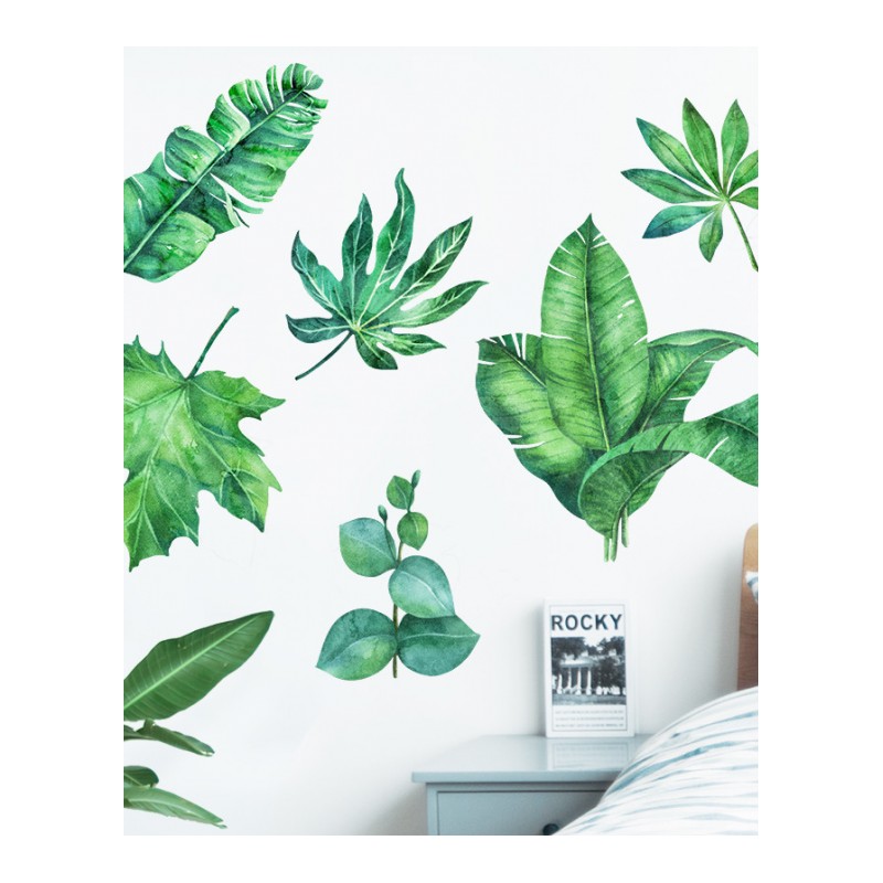 植物叶子墙贴热带客厅寝室简约清新床头北欧墙壁ins装饰自粘贴纸