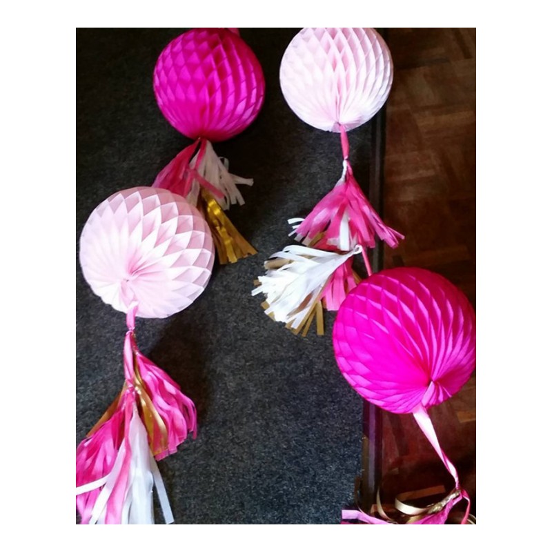 蜂窝球纸蜂巢球流苏拉花三八节妇女节女王节商场活动现场布置用品