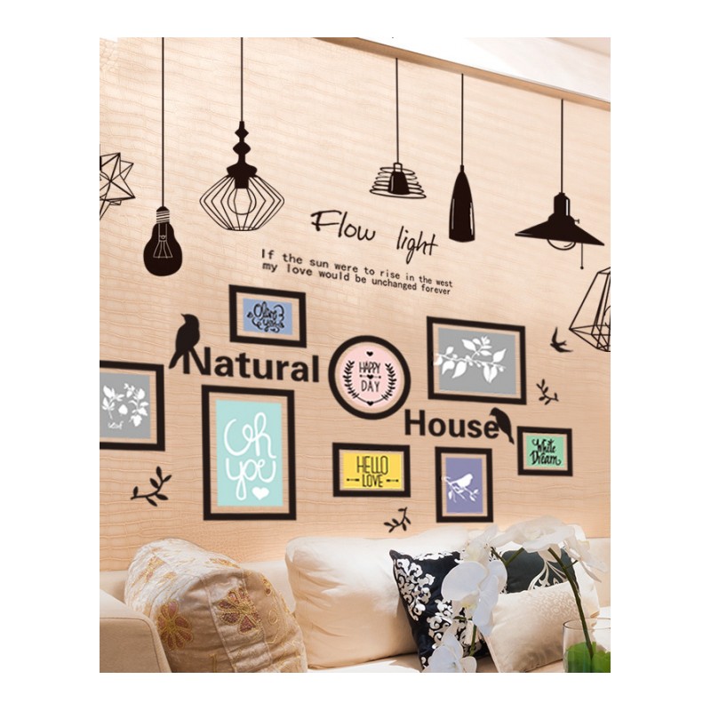 创意欧式北欧风ins家居相框卧室墙贴纸贴画客厅墙壁纸装饰品自粘