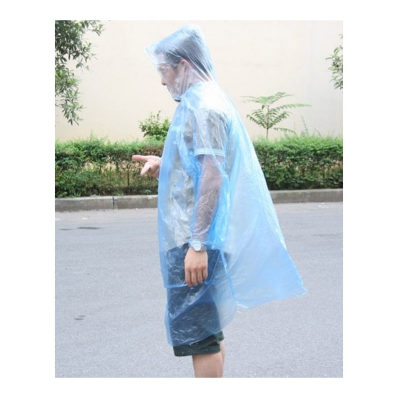 一次性雨衣轻薄成人款 便携户外旅行透明雨披带帽活动用品用具