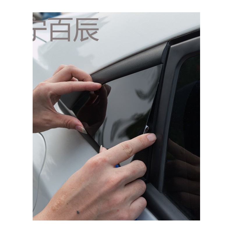 起亚新K2K3K4K5改装专用车窗饰条KX3智跑福瑞迪PC黑色镜面中柱贴