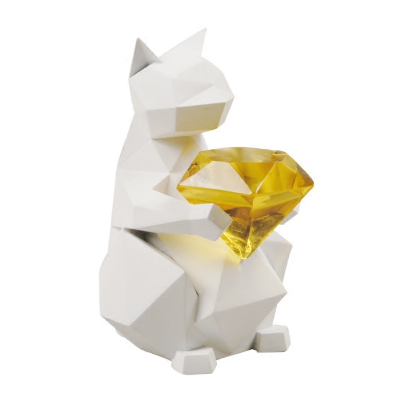 【青红皂白】原创设计 招财猫几何动物汽车装饰摆件塑创意礼物