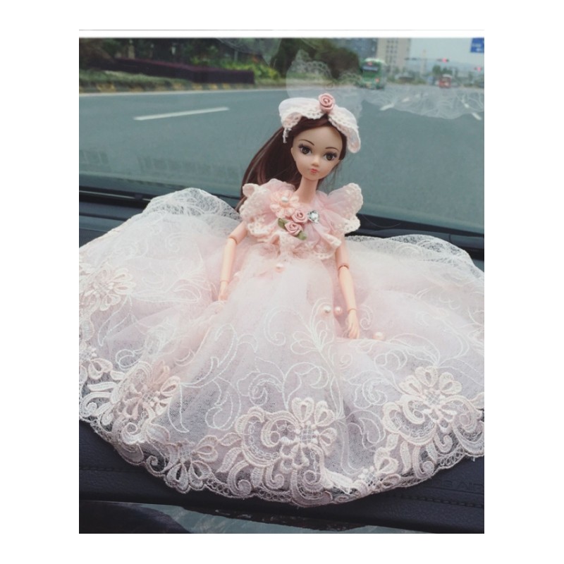 可爱婚纱娃娃汽车摆件 车用卡通玩偶香水座 车内创意装饰用品女