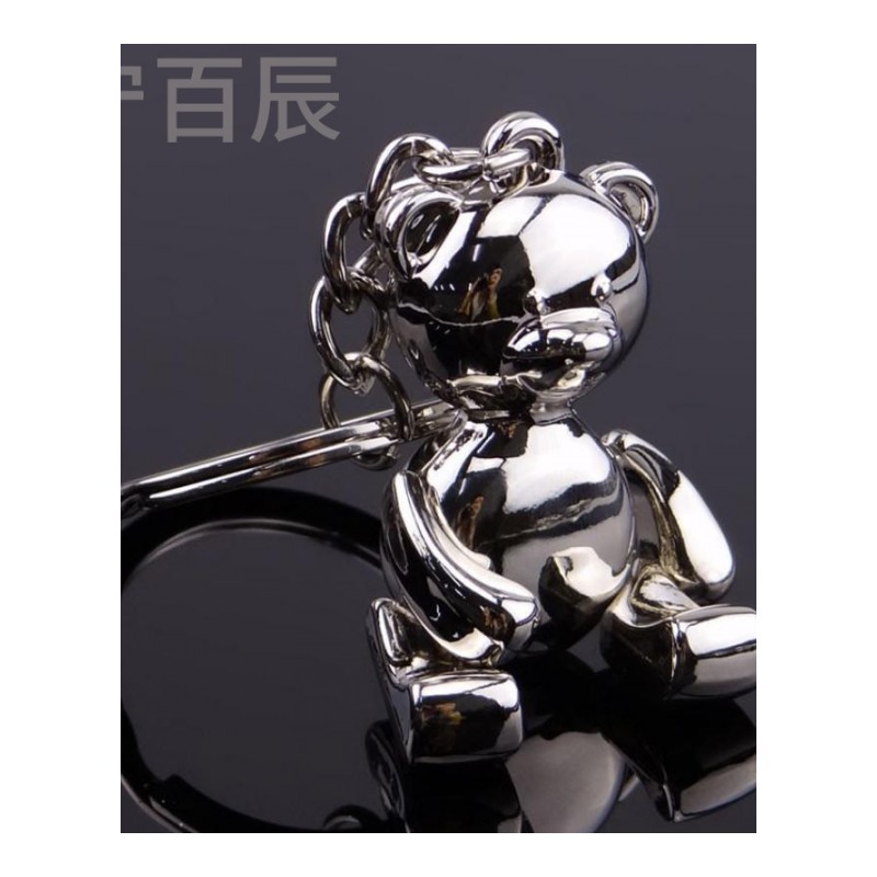宁百辰外贸批金属卡通公仔礼品创意3D立体活动小熊挂件钥匙扣定制logo