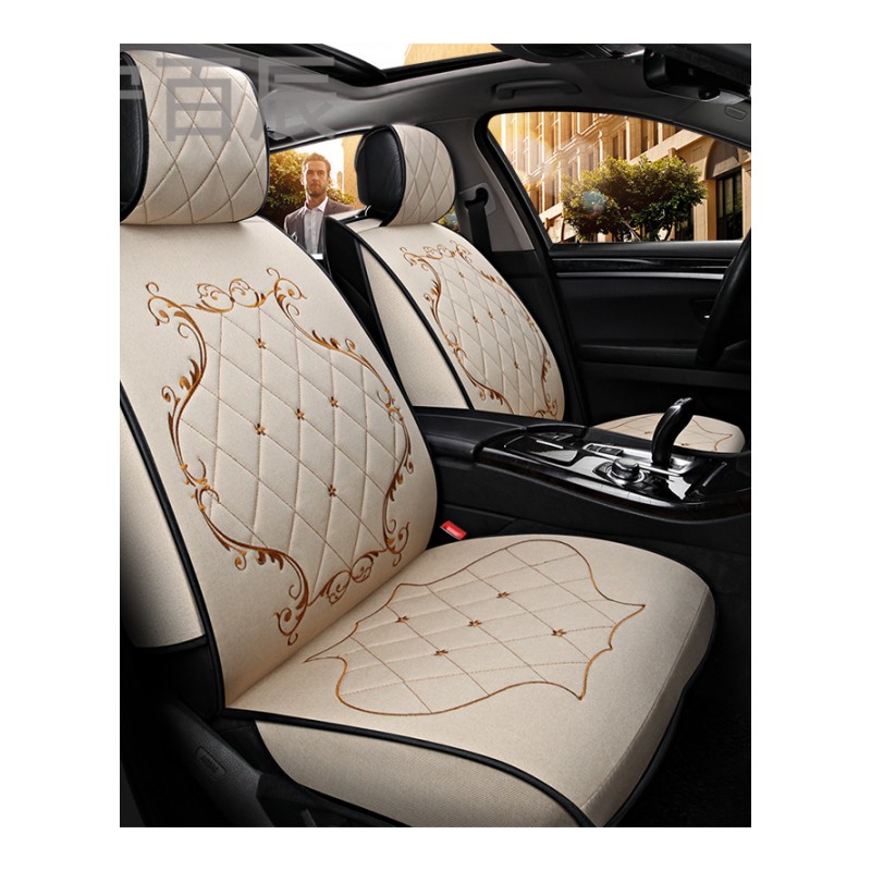 汽车通用座套菠萝布+弹力布全包座套座椅套史努比夏季透气舒适型