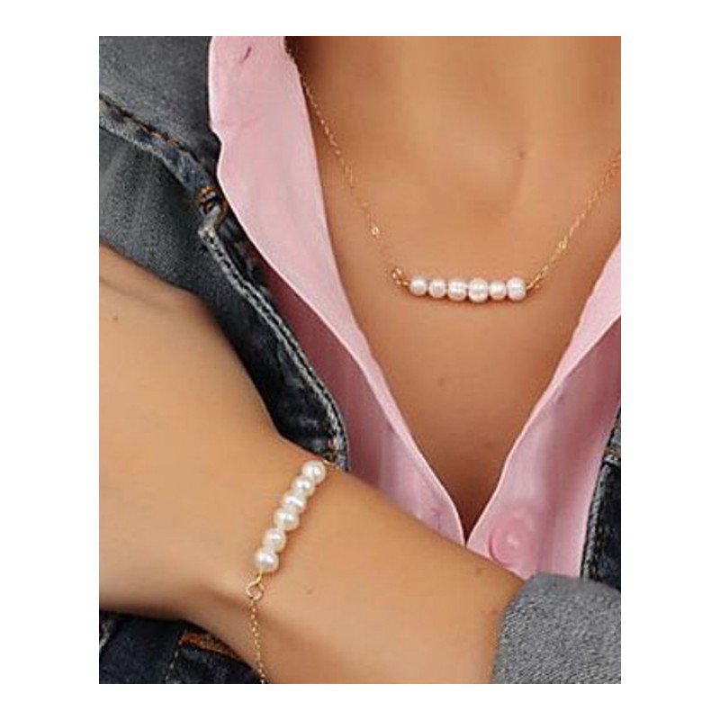 欧美珍珠串珠锁骨链短款项链YWXGDZ6230送女朋友七夕情人节礼物