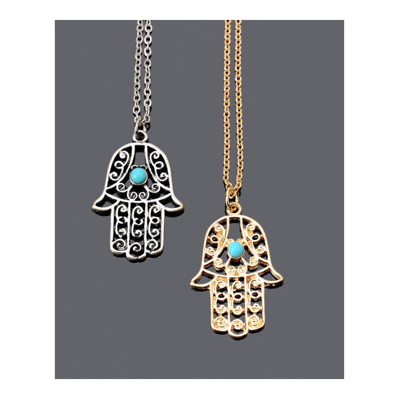 欧美朋克夸张风法蒂玛之手小手掌坠项链YWXGDZ8856送女朋友七夕情人节礼物