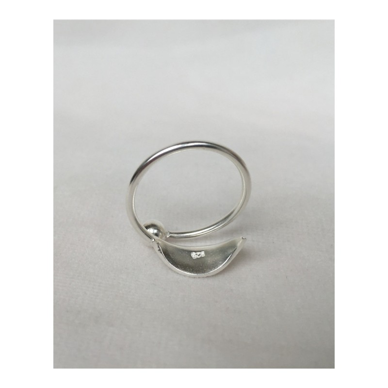 原创新款银戒指时尚开口叶子戒手工食指戒指HFYJ6037送女朋友七夕情人节礼物