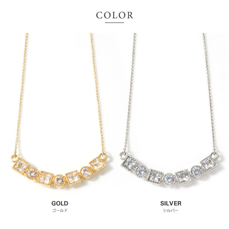 新款日韩时尚简约百搭项饰锆石项链坠短款女士锁骨链QDDM6398送女朋友七夕情人节礼物