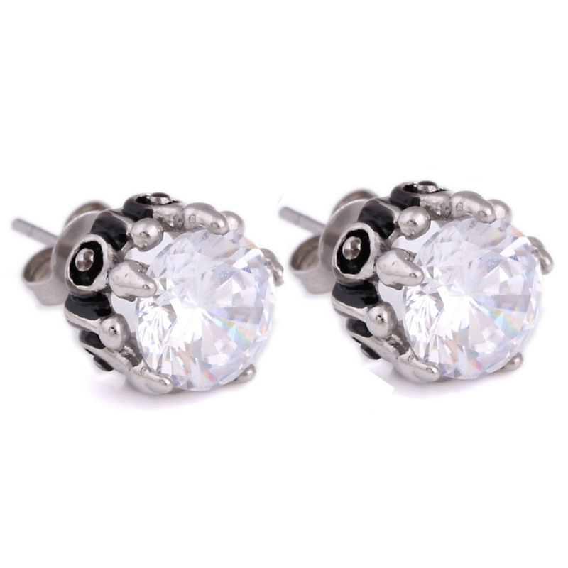 耳钉女款新款 韩版镶八心八箭钛钢耳钉学生情侣耳饰S2D214送女朋友七夕情人节礼物