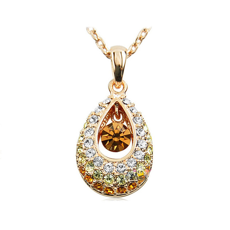 时尚韩国装饰品女挂件短款锁骨链水晶项链YWMP1836送女朋友七夕情人节礼物