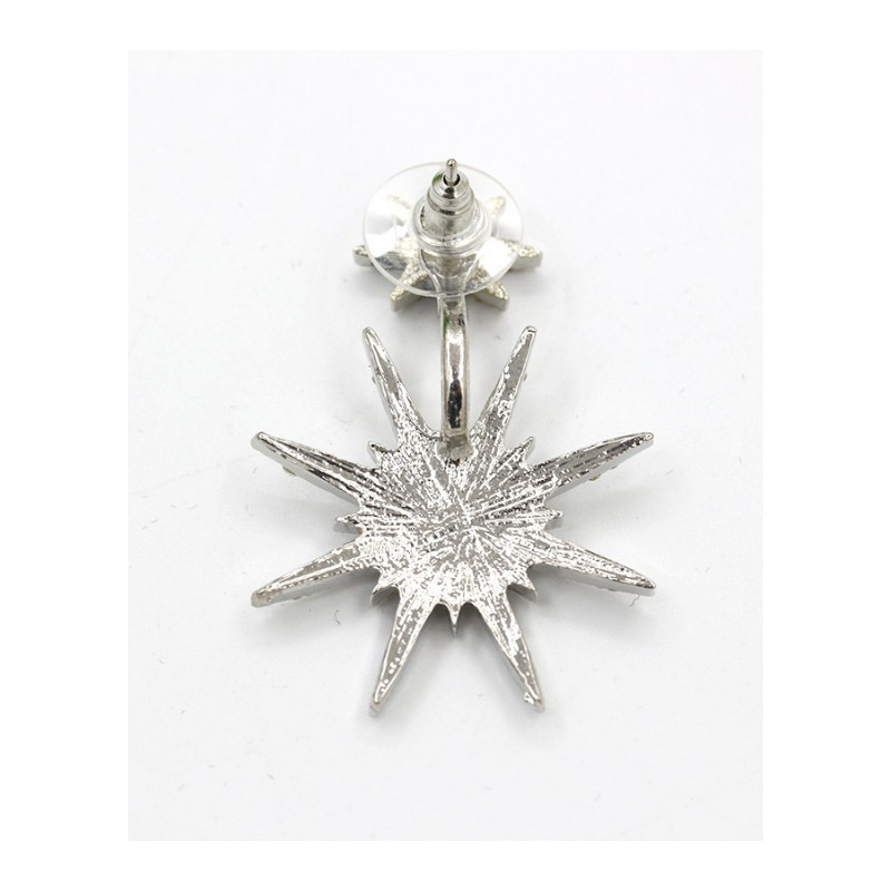 欧美时尚饰品镶钻后挂式雪花耳环守护者配饰六芒星耳钉YWQW8604送女朋友七夕情人节礼物