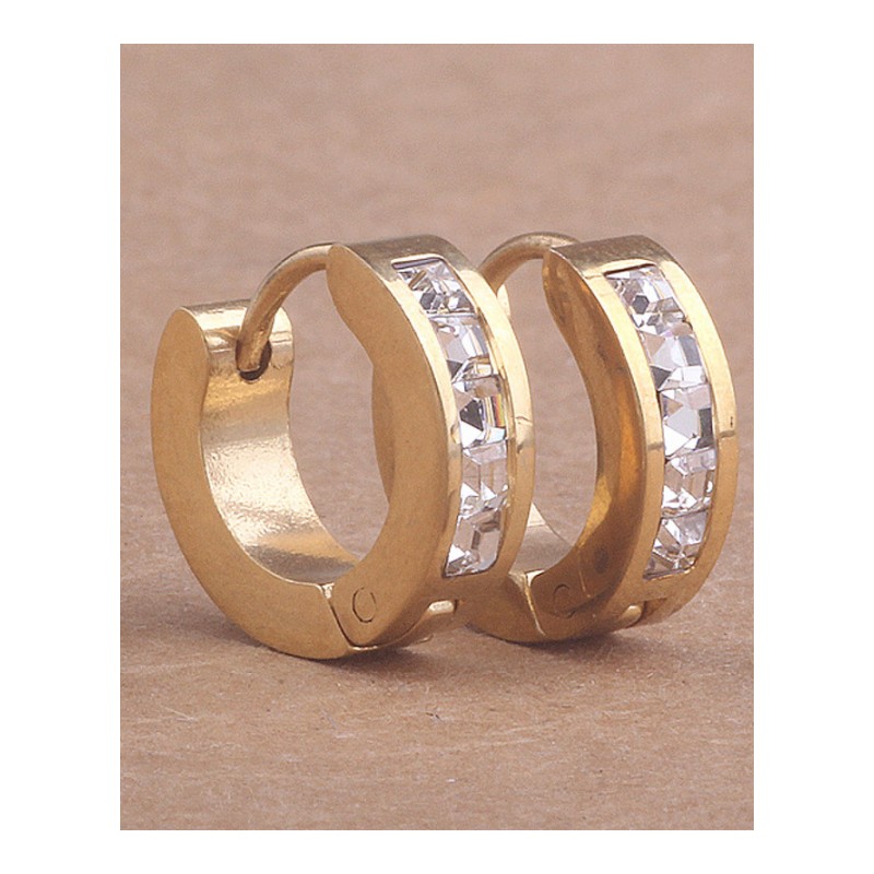 耳钉女款新款 韩版经典简约时尚锆石钛钢耳扣耳环饰品S2D267送女朋友七夕情人节礼物