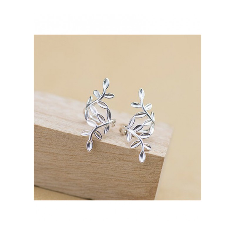 耳夹时尚气质简约防s925树叶耳骨夹无耳洞耳钉YWJY8040送女朋友七夕情人节礼物