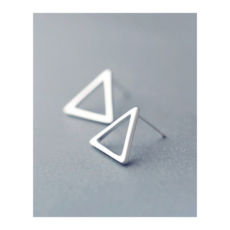 时尚简约S925韩版几何三角形耳钉银耳饰YWKY3695送女朋友七夕情人节礼物