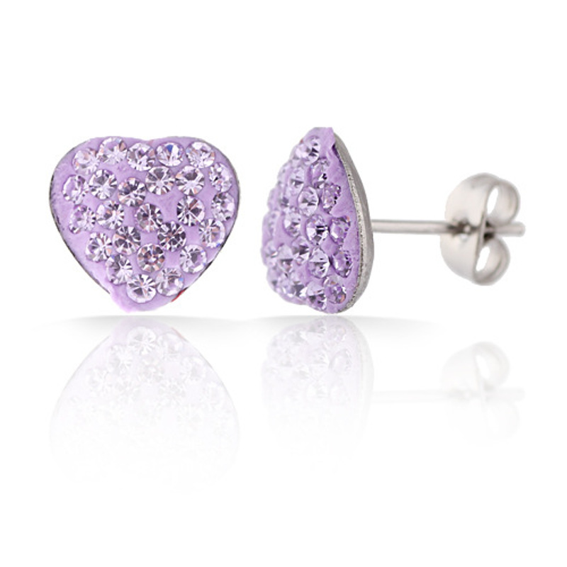 耳钉女款新款 日韩时尚简约桃心镶钻钛钢耳针耳饰S2D250送女朋友七夕情人节礼物